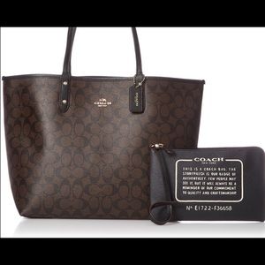Coach Reversible Signature Tote & ZIP Pouch